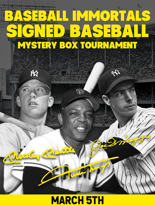 Baseball Immortals Autographed Baseball Mystery Box Tournament