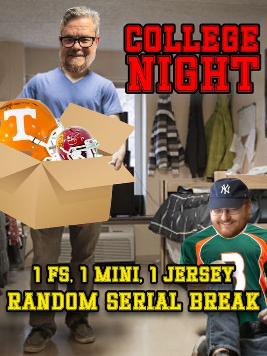 College Football Full Size/Mini/Jersey Combo Mystery Box Break - Random Serial - ROUND 5