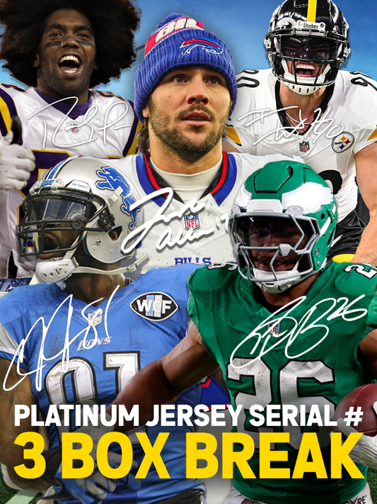 3 Platinum Signed Football Jerseys: Serial # Break - Round 6