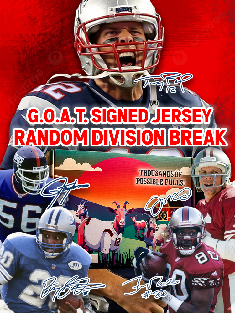 G.O.A.T. Signed Football Jersey Random Division Mystery Box Break - ROUND 52